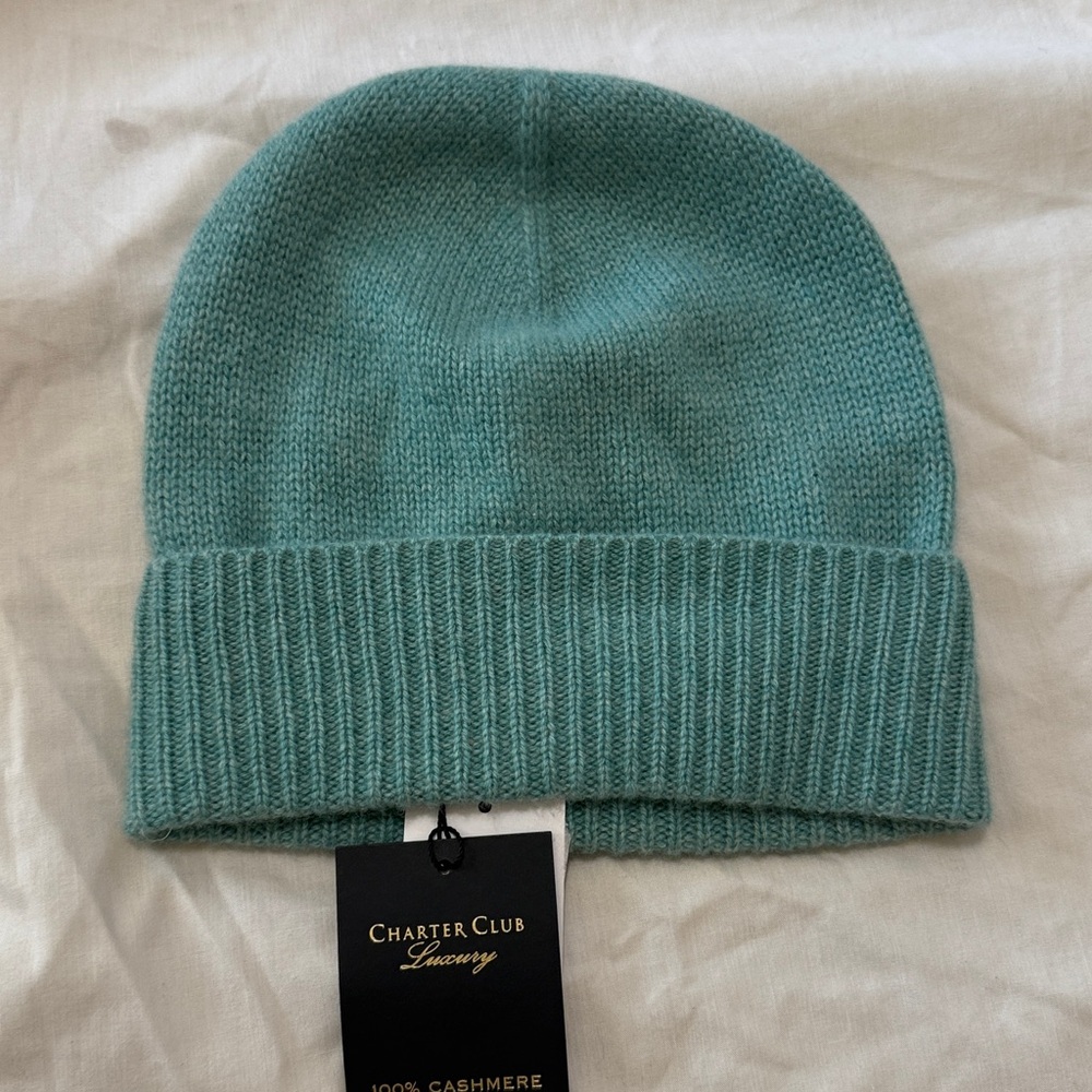 Charter Club Aqua Cashmere Hat